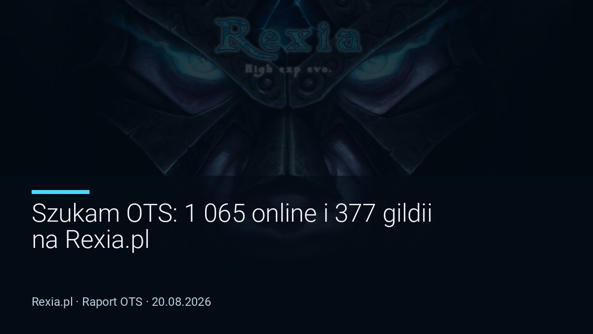Szukam OTS: 1 065 online i 377 gildii na Rexia.pl